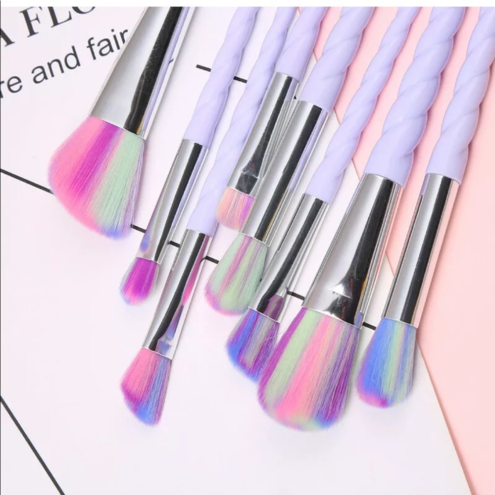 10 PC Unicorn 🦄 Makeup Brush Set NWT